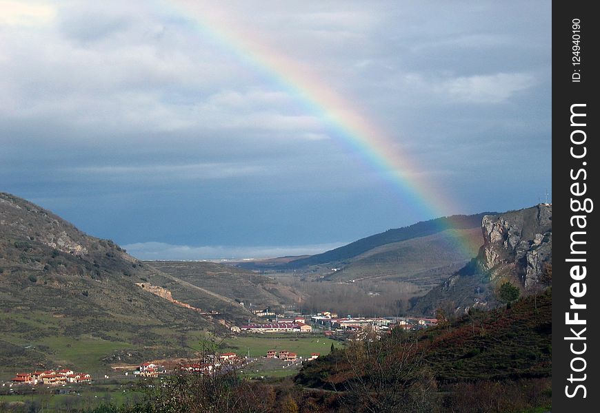 Rainbow, Sky, Highland, Meteorological Phenomenon
