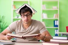 The Student Preparing For University Exams Stock Image
