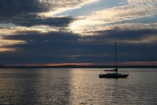 Sailboat At Dusk Stock Photos Sailboat At Dusk Stock Photos