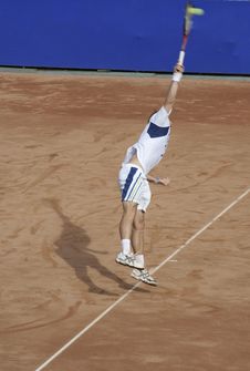 Tennis Man Serving The Ball V Stock Photos Tennis Man Serving The Ball V Stock Photos