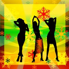 Female Silhouettes Dancing In A Disco Royalty Free Stock Photo Female Silhouettes Dancing In A Disco Royalty Free Stock Photo
