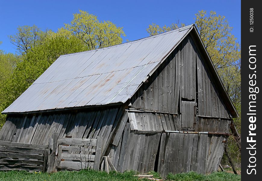 Barn with a Lean To It.