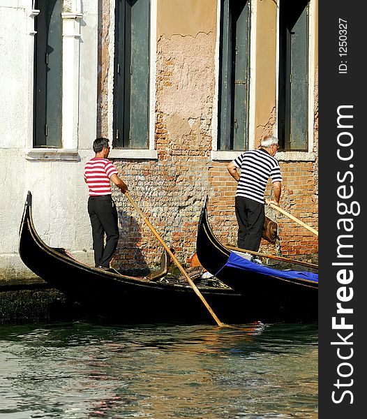 Part of the make-up of Venice are the Gondolas and the Gondaliers. Part of the make-up of Venice are the Gondolas and the Gondaliers.