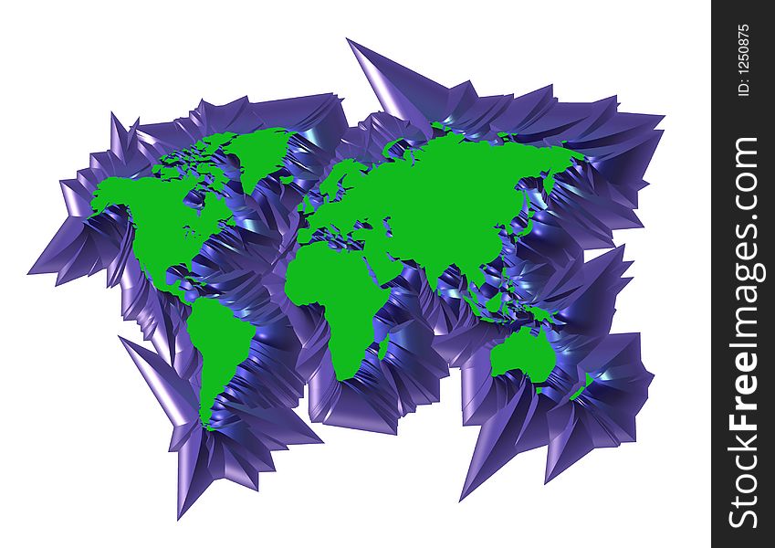 3D map continent (computer generation)