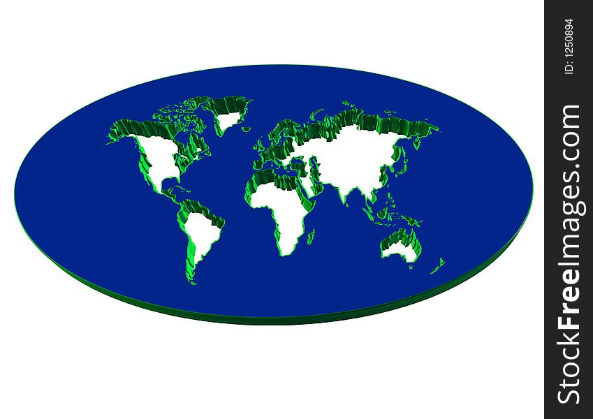 3D map continent (computer generation)