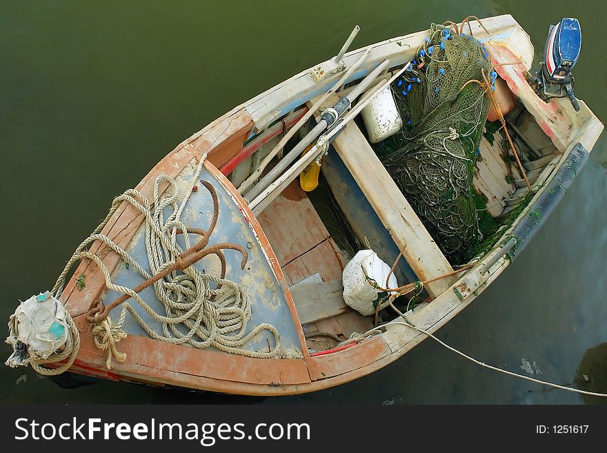 Typical fishing old boat details. Typical fishing old boat details