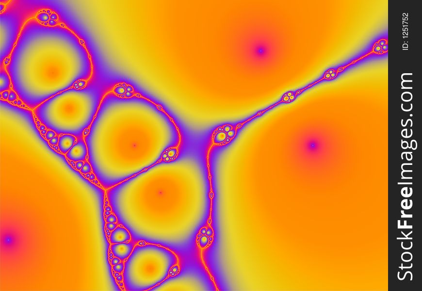A fractal background of yellow, orange,purple and pink for use in website wallpaper design, presentation, desktop, invitation and brochure backgrounds.