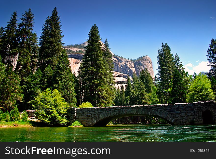 The Yosemite Valley in Yosemite National Park, California. The Yosemite Valley in Yosemite National Park, California