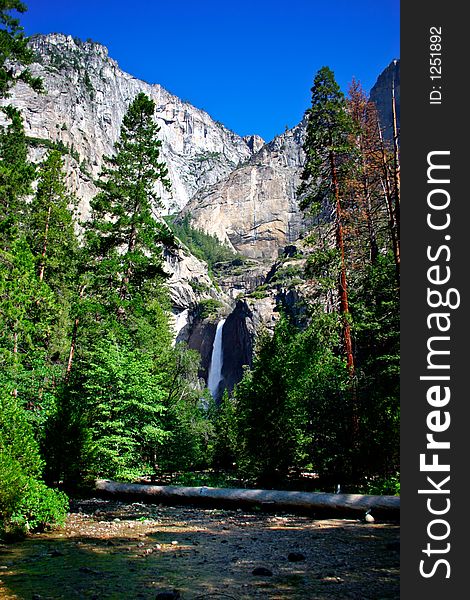 Yosemite Falls is the highest measured waterfall in North America. Located in Yosemite National Park in the Sierra Nevada mountains of California, it is a major attraction in the park, especially in late spring when the water flow is at its peak. Yosemite Falls is the highest measured waterfall in North America. Located in Yosemite National Park in the Sierra Nevada mountains of California, it is a major attraction in the park, especially in late spring when the water flow is at its peak.