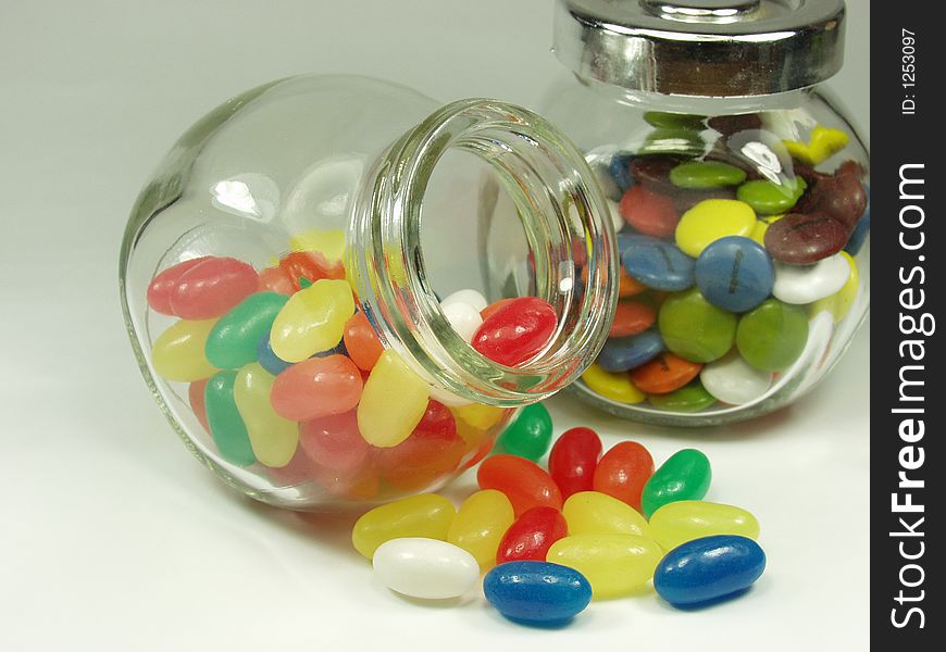 Jelly beans and cristal pot. Jelly beans and cristal pot