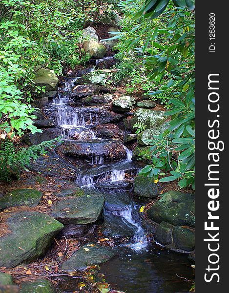 Fresh, lively water traverses a rocky hillside in Westfield, Massachusetts. Fresh, lively water traverses a rocky hillside in Westfield, Massachusetts