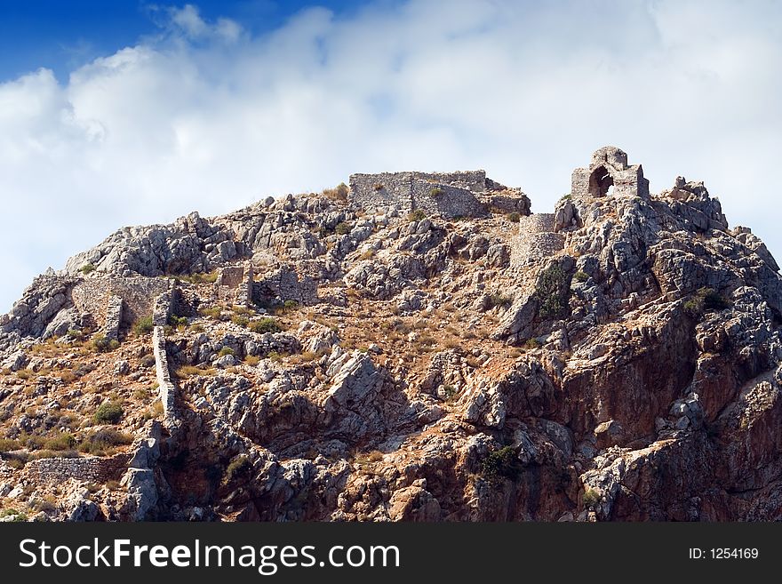 The ancient fortress, ruined long time ago. The ancient fortress, ruined long time ago