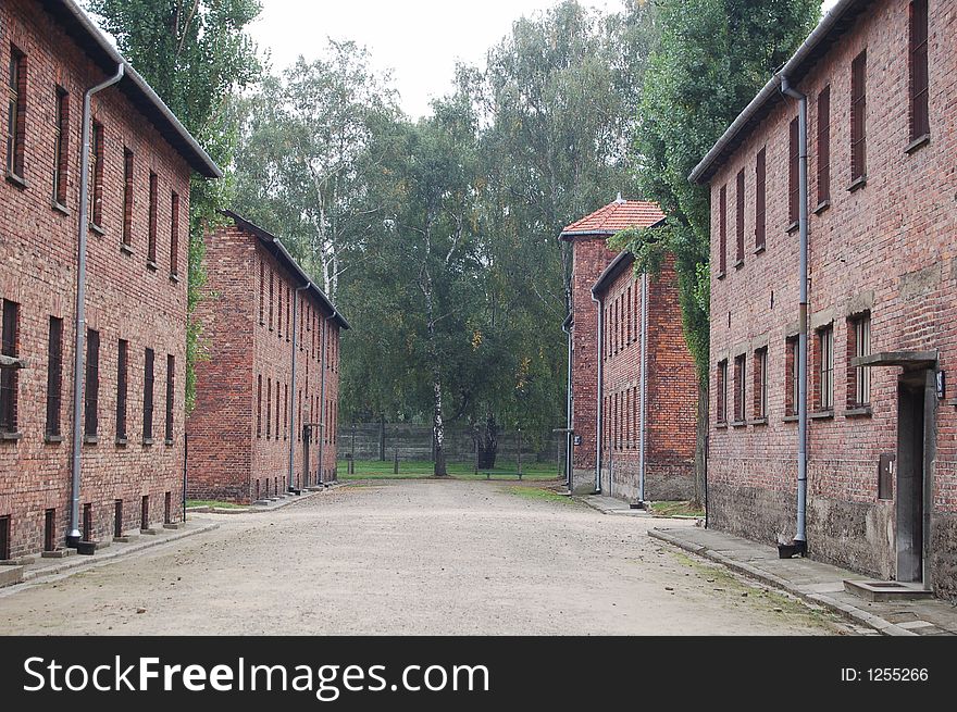 Barracks at  Auschwitz, Oswiecim, Poland.