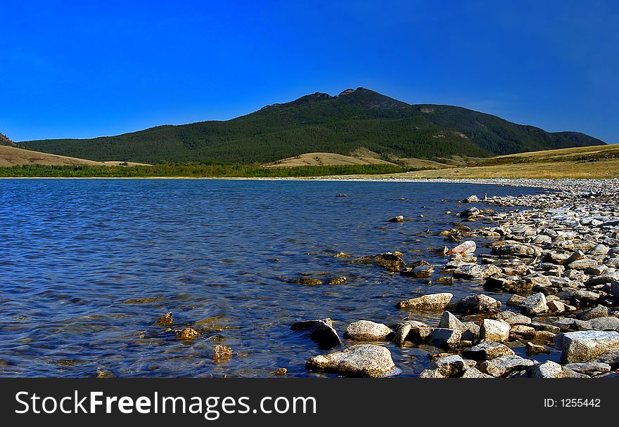 Resort lake in Kazakhstan, Asia