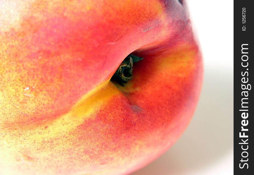 Macro shot on a fresh  peach