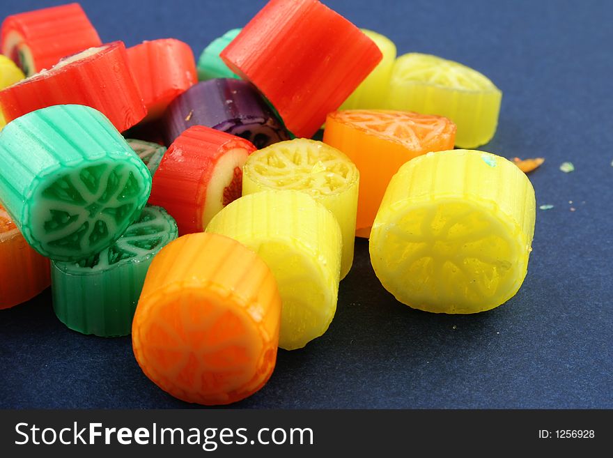 Sweets on a blue background