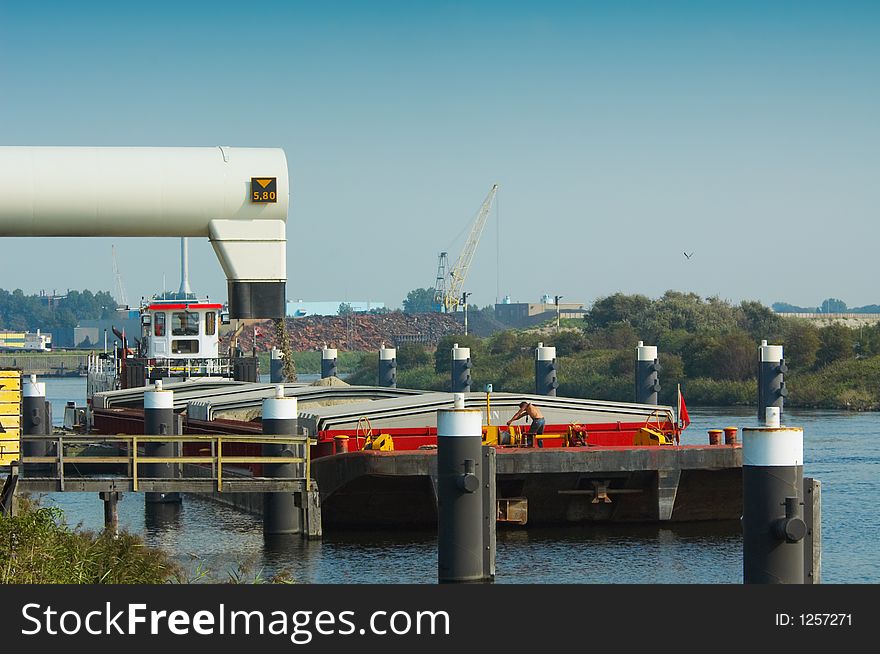 Big ship loading  in harbor