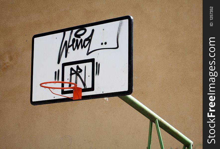 Basketball playground in the backyard