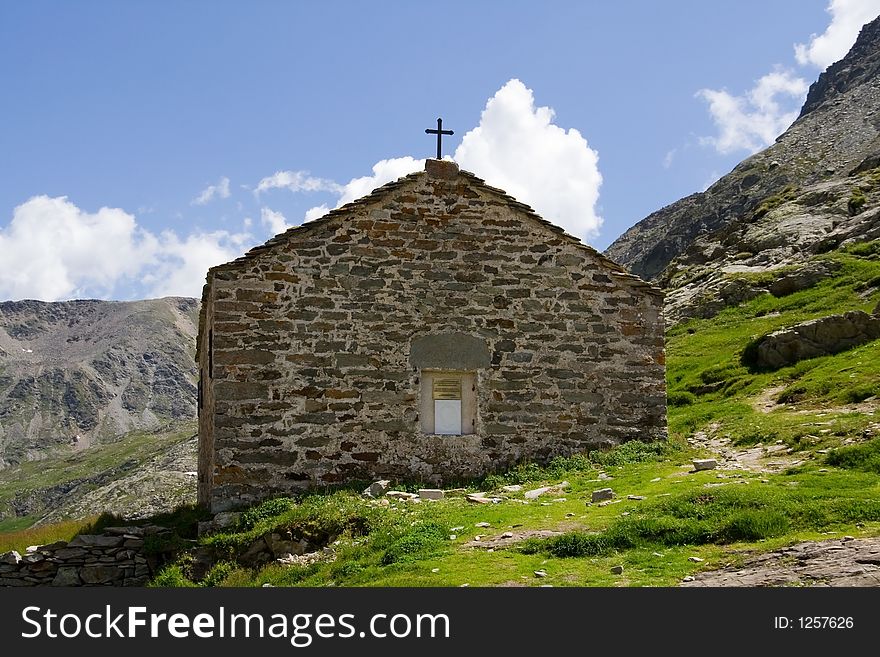 Small chapel in the Alps, Switzerland. Small chapel in the Alps, Switzerland