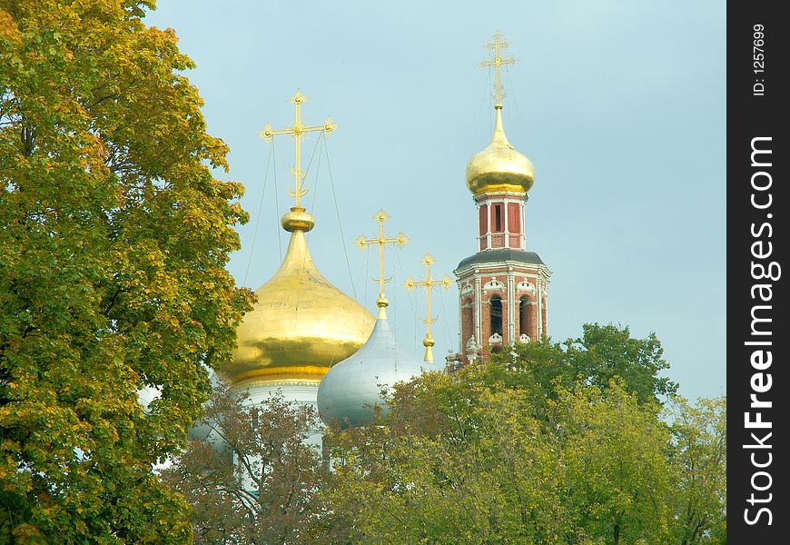 Russian Christianity Monastery, gold cupola