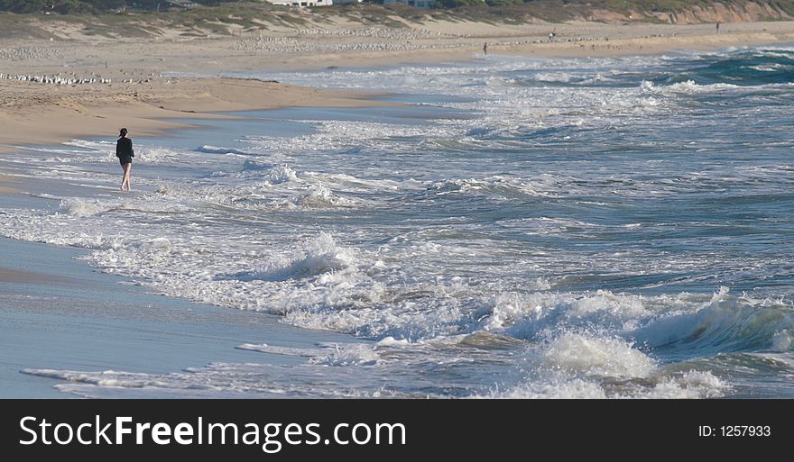 A Young Lady at Half Moon Bay, California Bay Area. A Young Lady at Half Moon Bay, California Bay Area