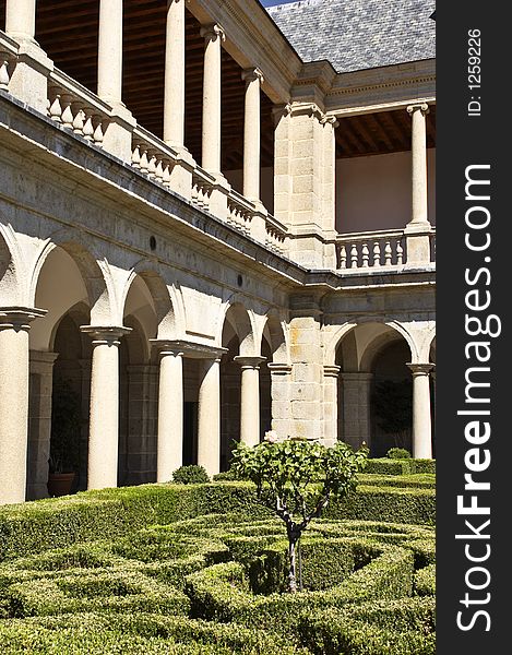 Courtyard of royal palace Escorial. Courtyard of royal palace Escorial.