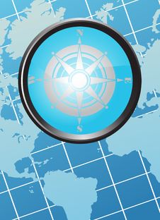 Map With Compass Royalty Free Stock Photography