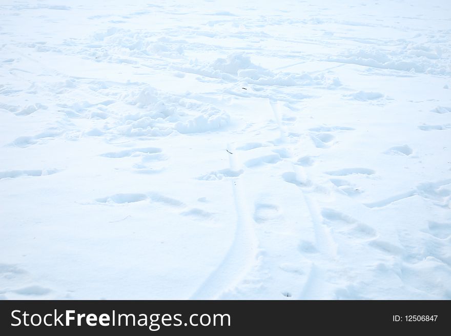 Footprints in the snow