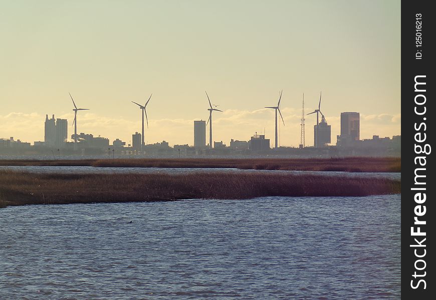 Windmill, Waterway, Sky, Wind