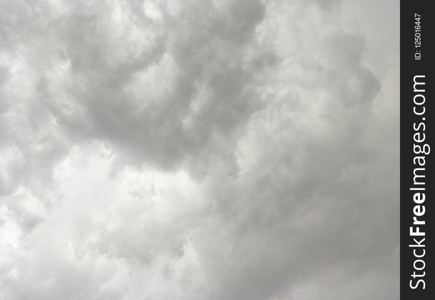 Cloud, Sky, Daytime, Black And White