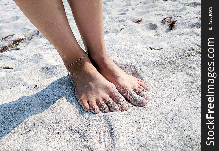 Foot, Leg, Sand, Toe