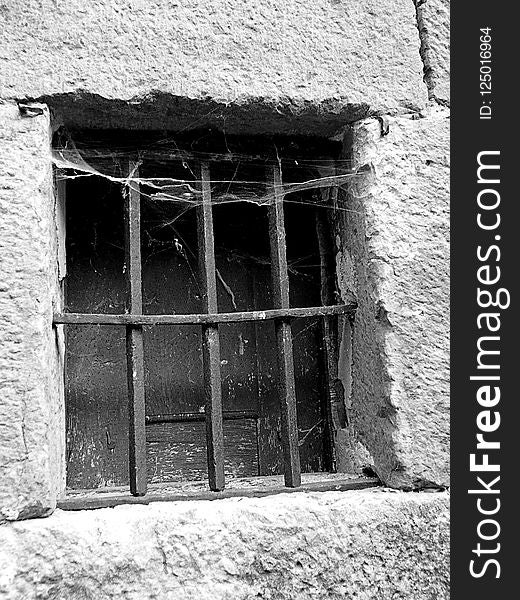 Black And White, Wall, Window, Monochrome Photography