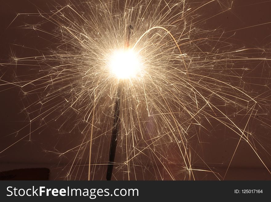 Sparkler, Fireworks, Light, Sky