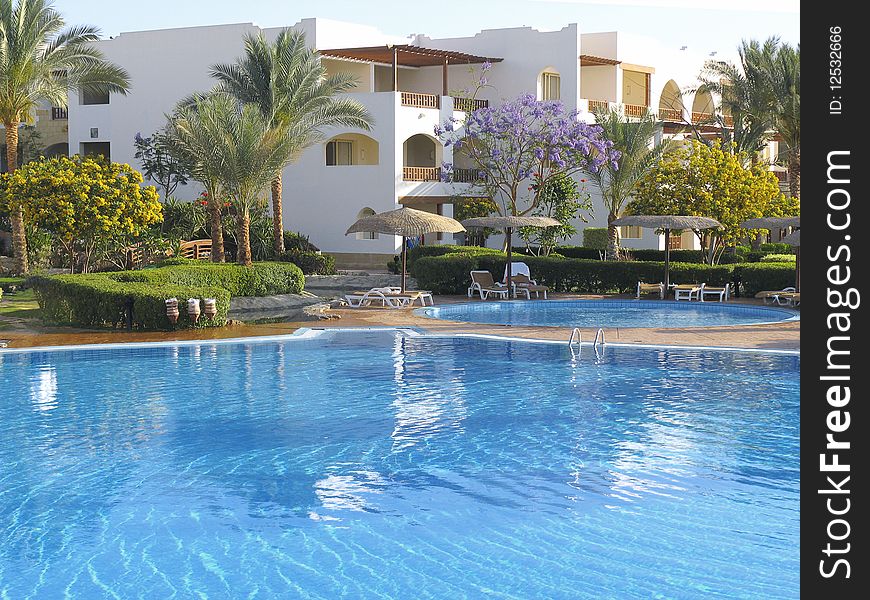 Swimming pool on tropical resort. Swimming pool on tropical resort