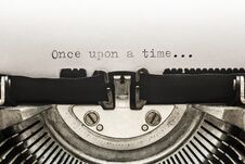 Once Upon A Time Typed On A Vintage Typewriter Stock Photography