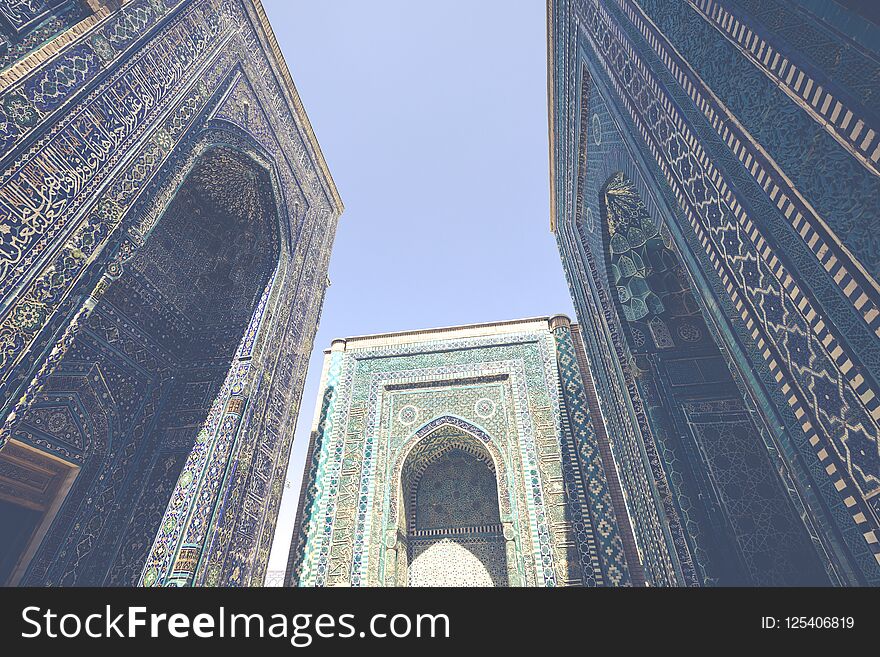 Historical holy cemetery of Shahi Zinda in Samarkand, Uzbekistan
