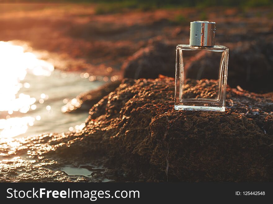 Perfume on the sea beach. Perfume on the sea beach