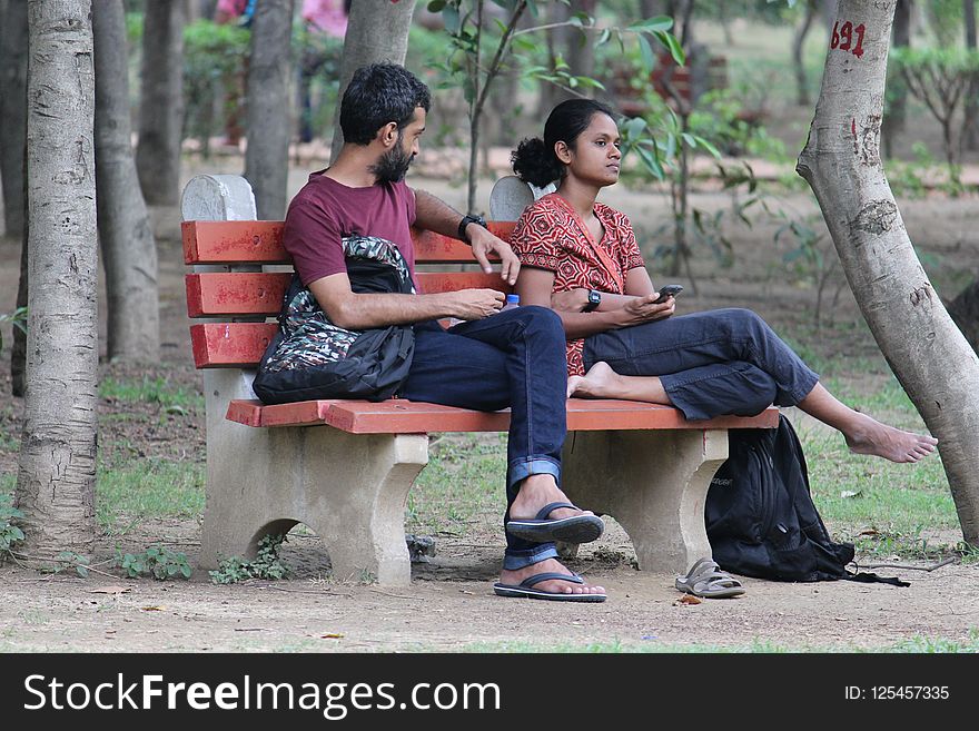 Sitting, Tree, Plant, Girl