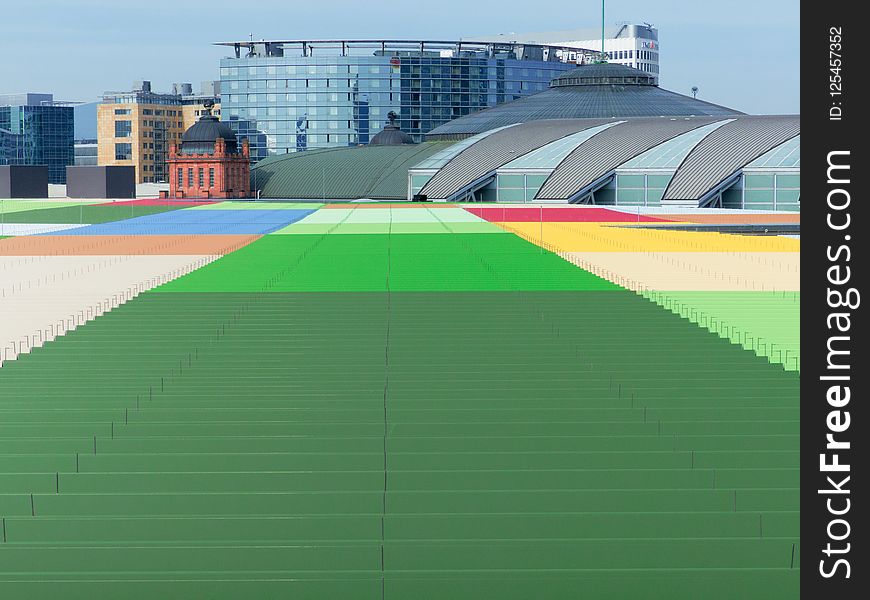 Sport Venue, Green, Yellow, Structure