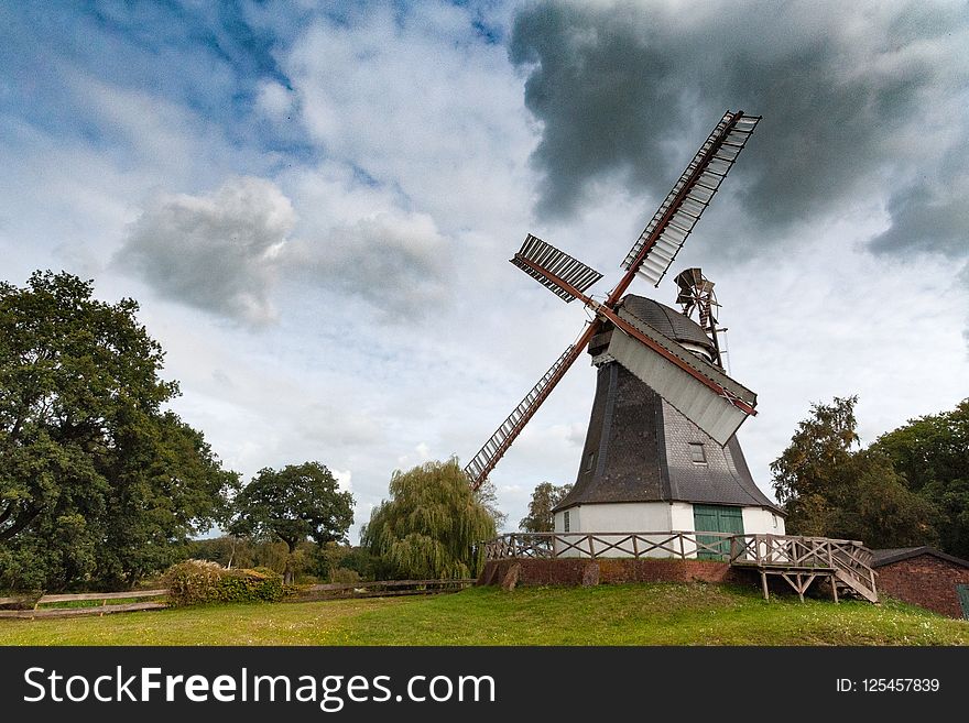 Windmill, Mill, Cloud, Sky