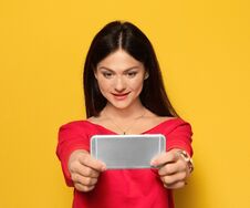 Free Attractive Young Woman Taking Selfie Royalty Free Stock Image - 125481446