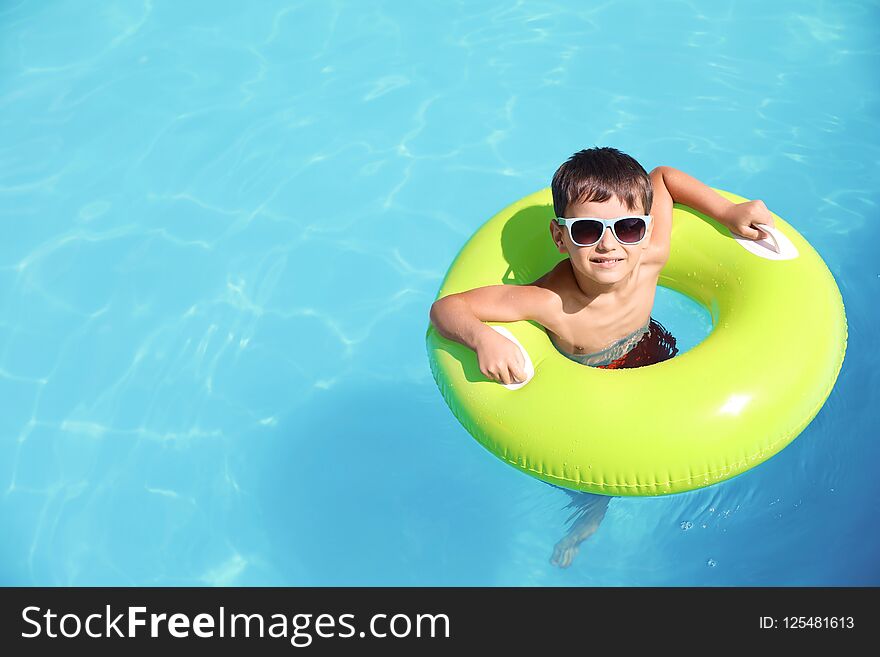 Little boy with inflatable ring