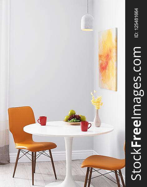 Stylish dining room interior. Home design idea