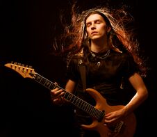 Man Playing Electrical Guitar Royalty Free Stock Image Man Playing Electrical Guitar Royalty Free Stock Image