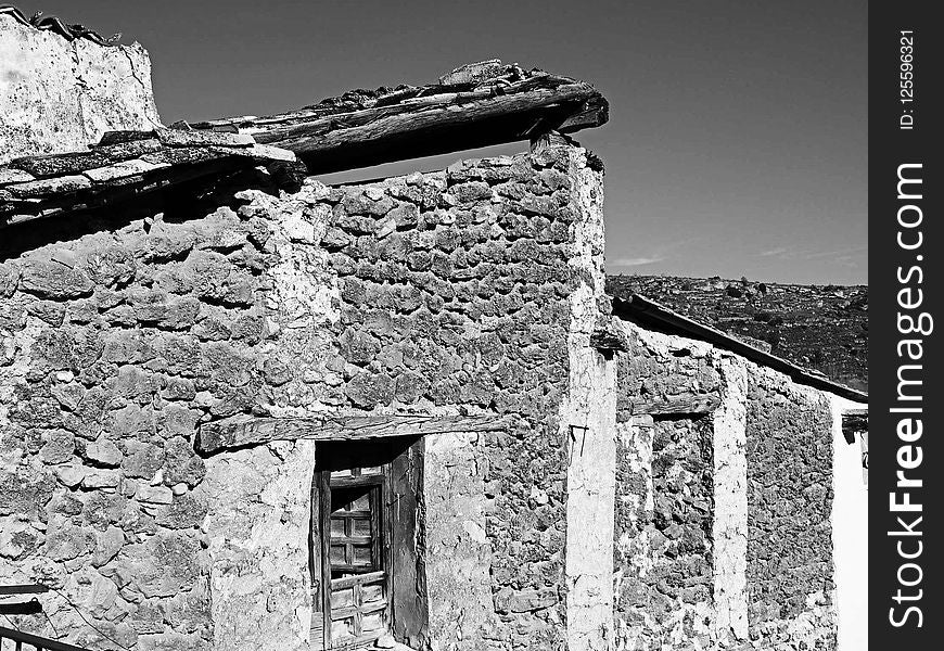 Black And White, Monochrome Photography, Wall, Architecture