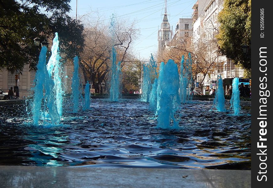 Water, Blue, Fountain, Water Feature