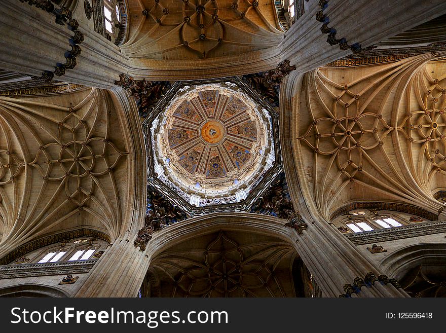 Dome, Ceiling, Carving, Gothic Architecture