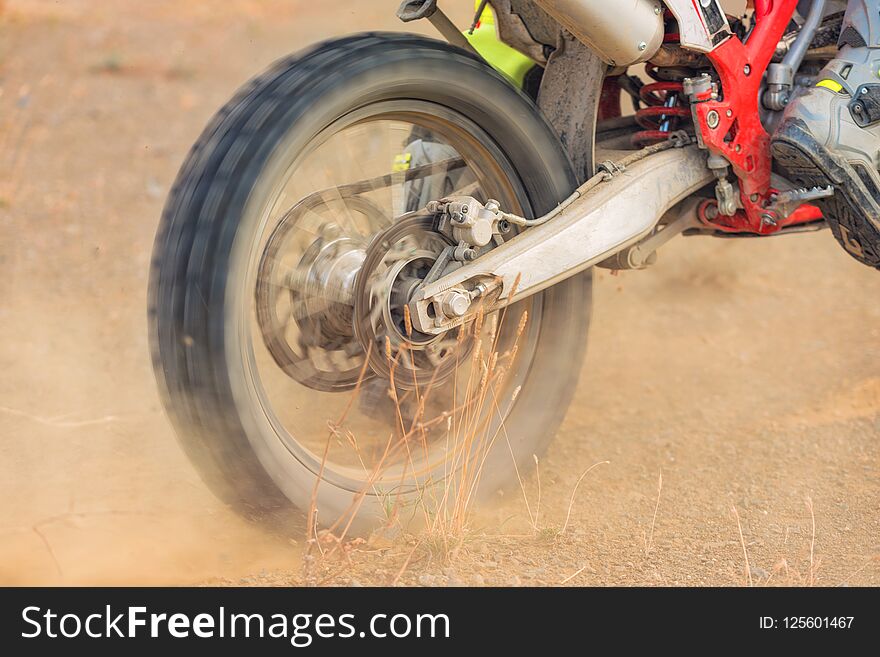 Close up view of motocross bike