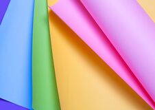 Rainbow Paper Background, Colorful Paper. Abstract Origami Paper. Royalty Free Stock Photo