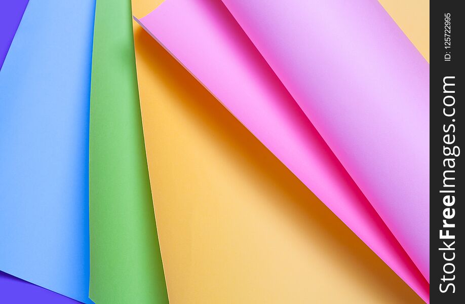 Rainbow paper background, colorful paper. Abstract origami paper.